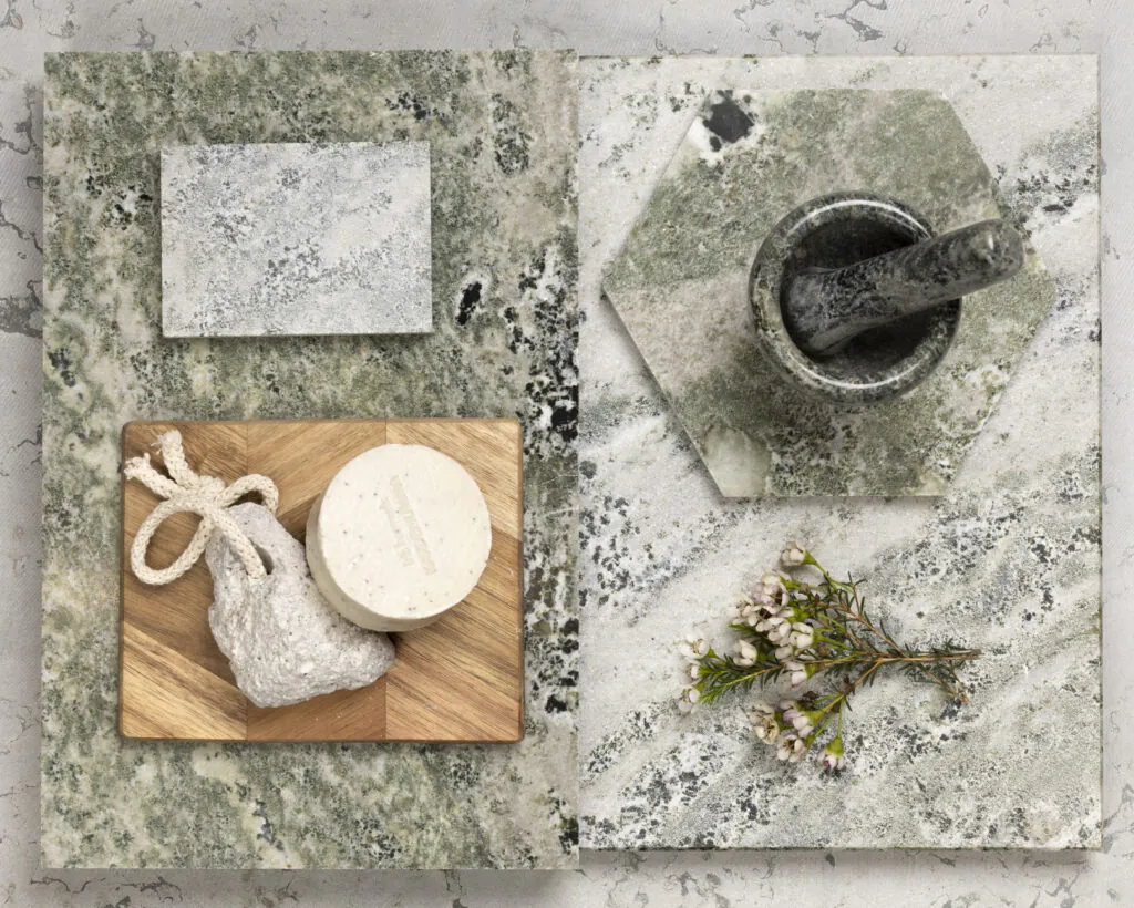 Kolmårdsmarmor i olika ytbearbetningar